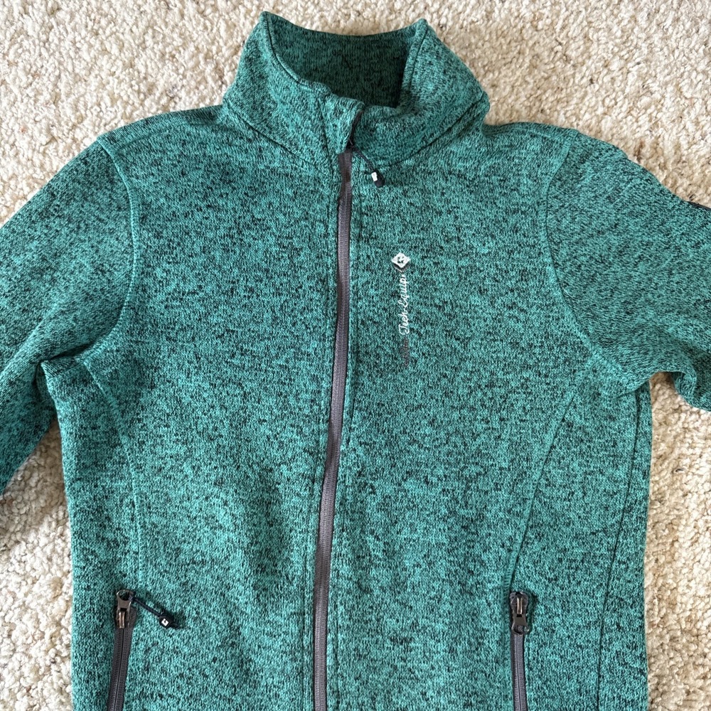 Killtec‎ Women's 8 Jacket Textured Knit Green Polyester 929 439 Full Zip